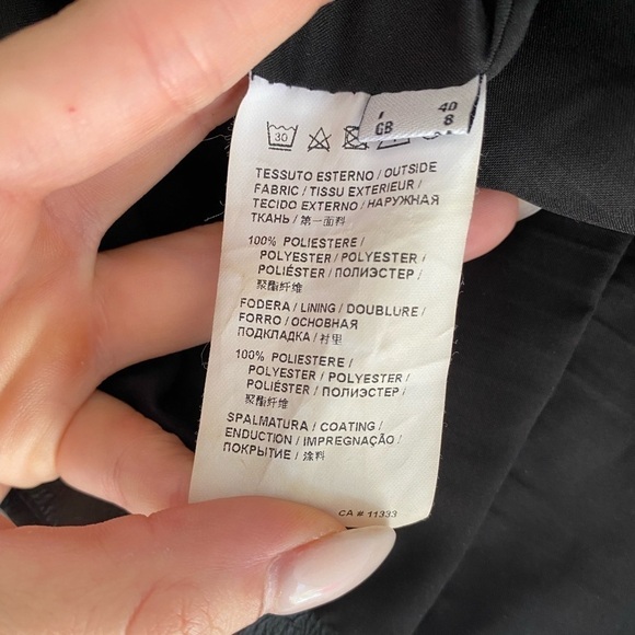 Pinko- Black Faux Leather Large Bow Mini Dress - Picture 6 of 8